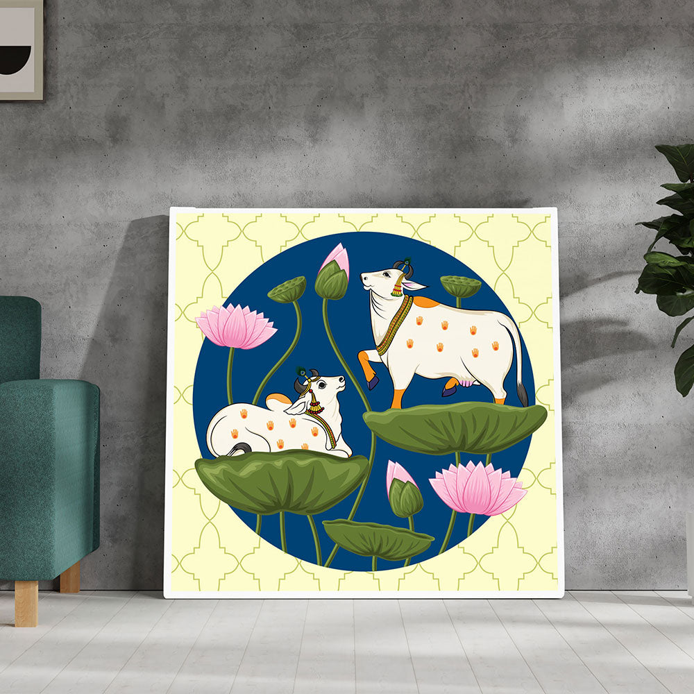 The Sacred Cow Pichwai Painting | Vastu Friendly Krutik.