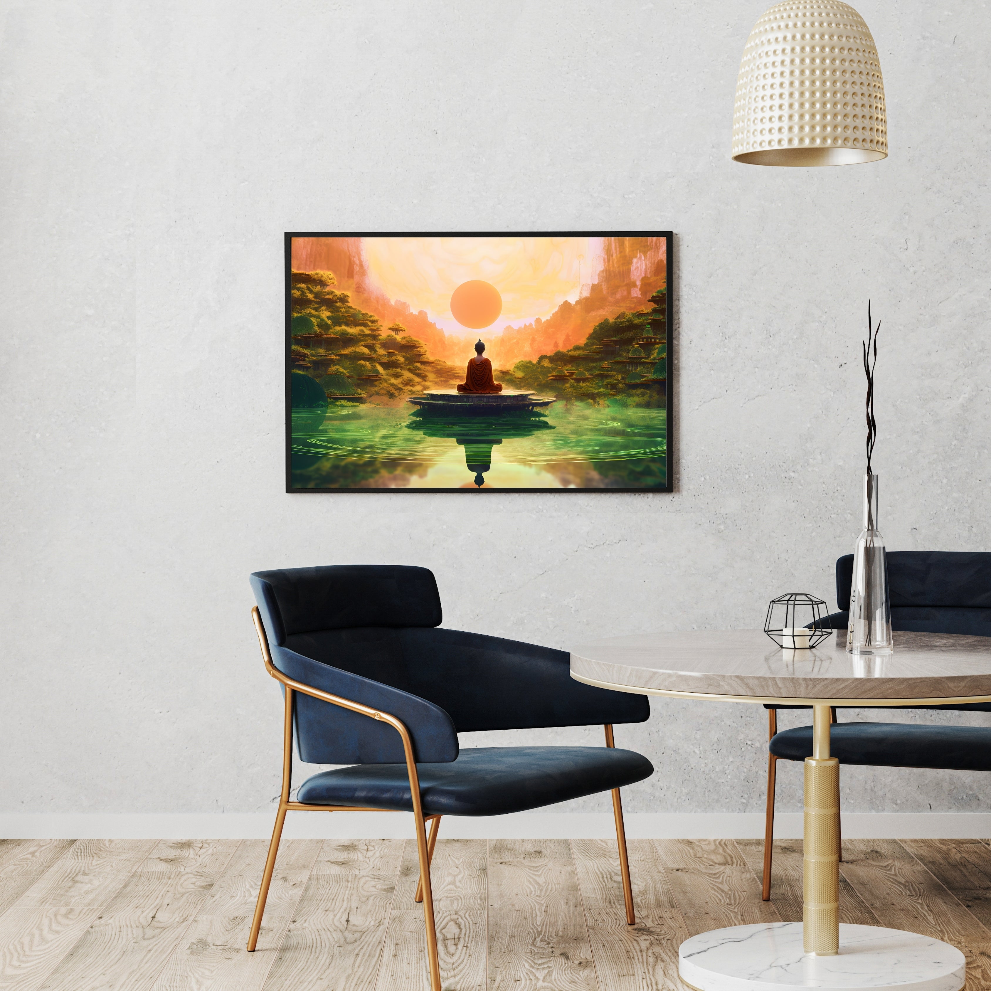 Buddha’s Serenity Buddha Krutik Canvas Painting.