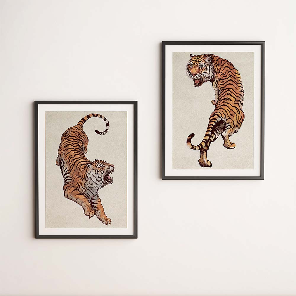 Set of 2 Tigers Canvas Painting.