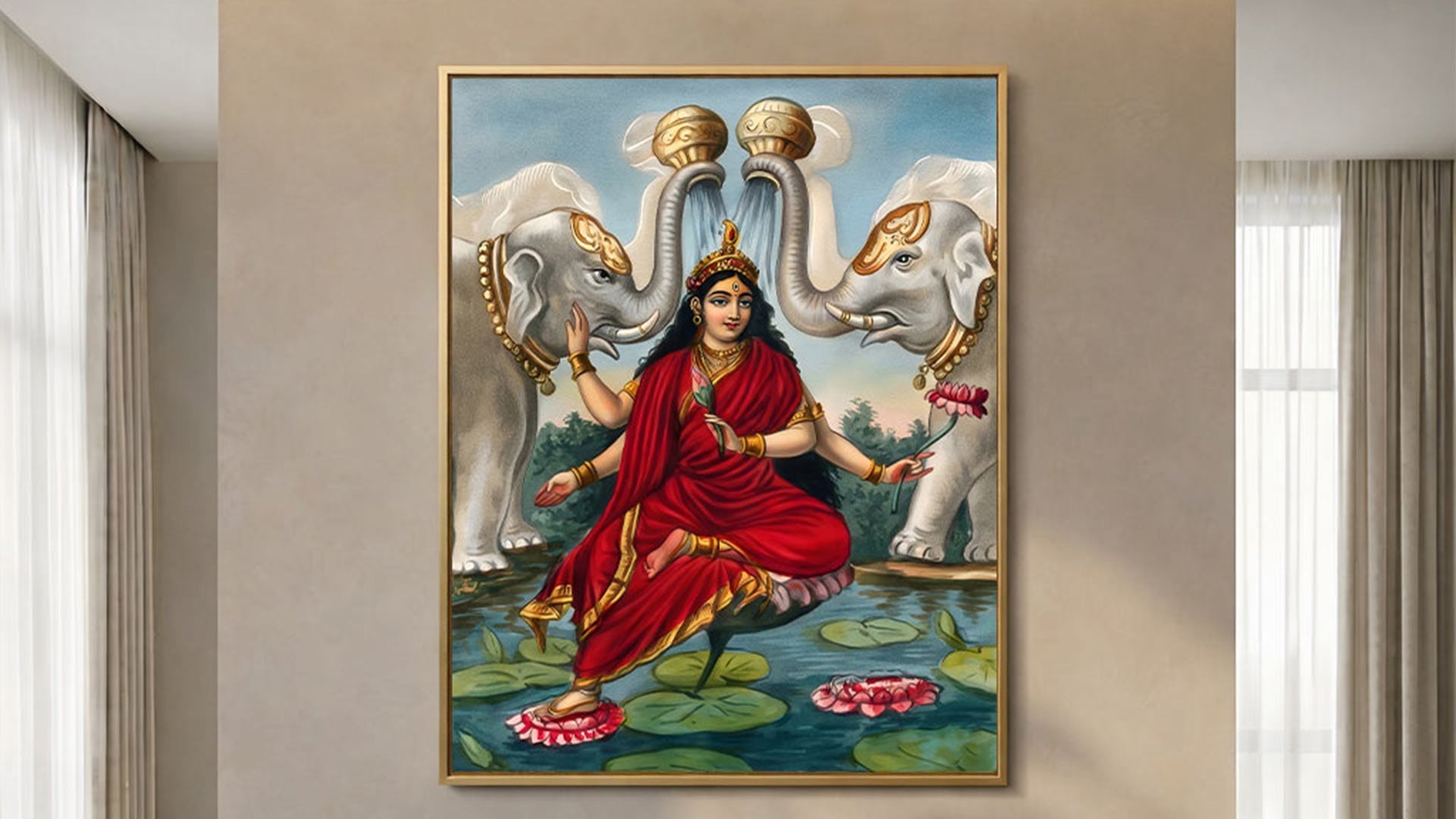 Gajalakshmi Painting – A Divine Symbol of Prosperity, Power & Sacred Abundance