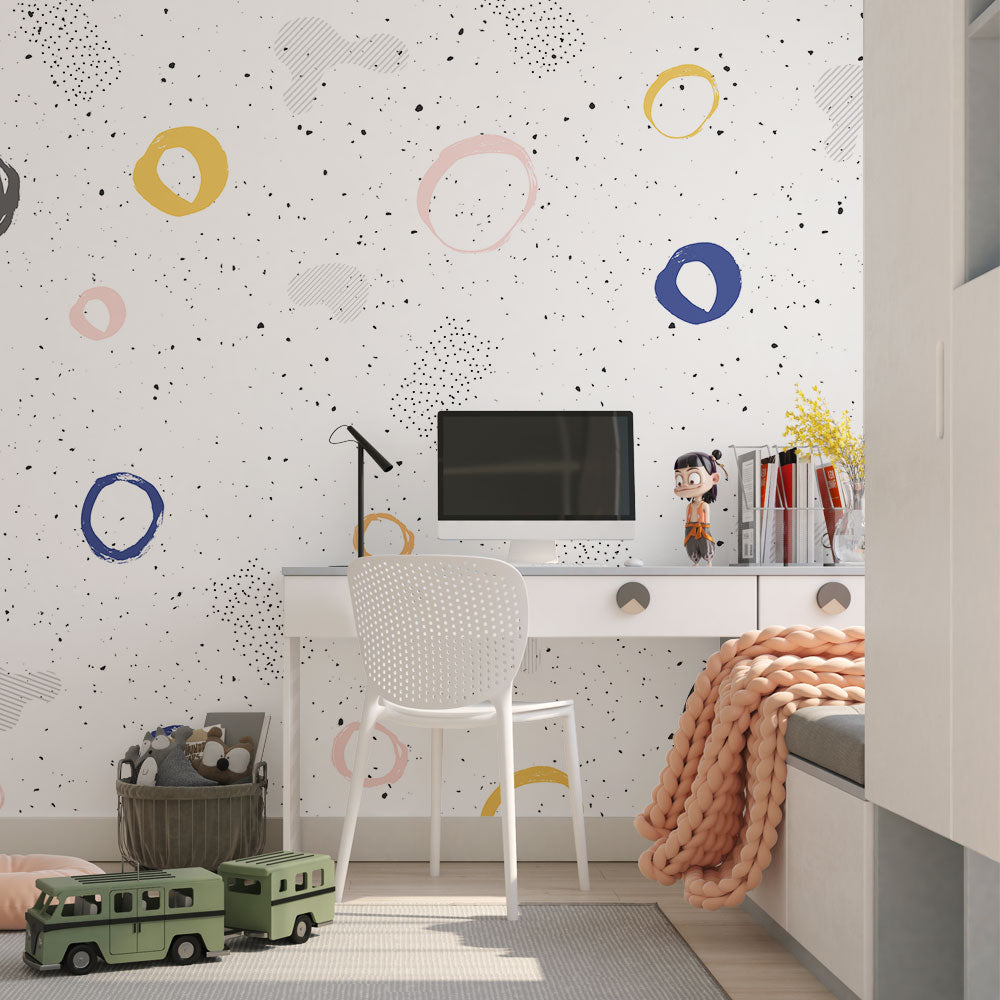 Krutik Doodle polka Dots Wallpaper.