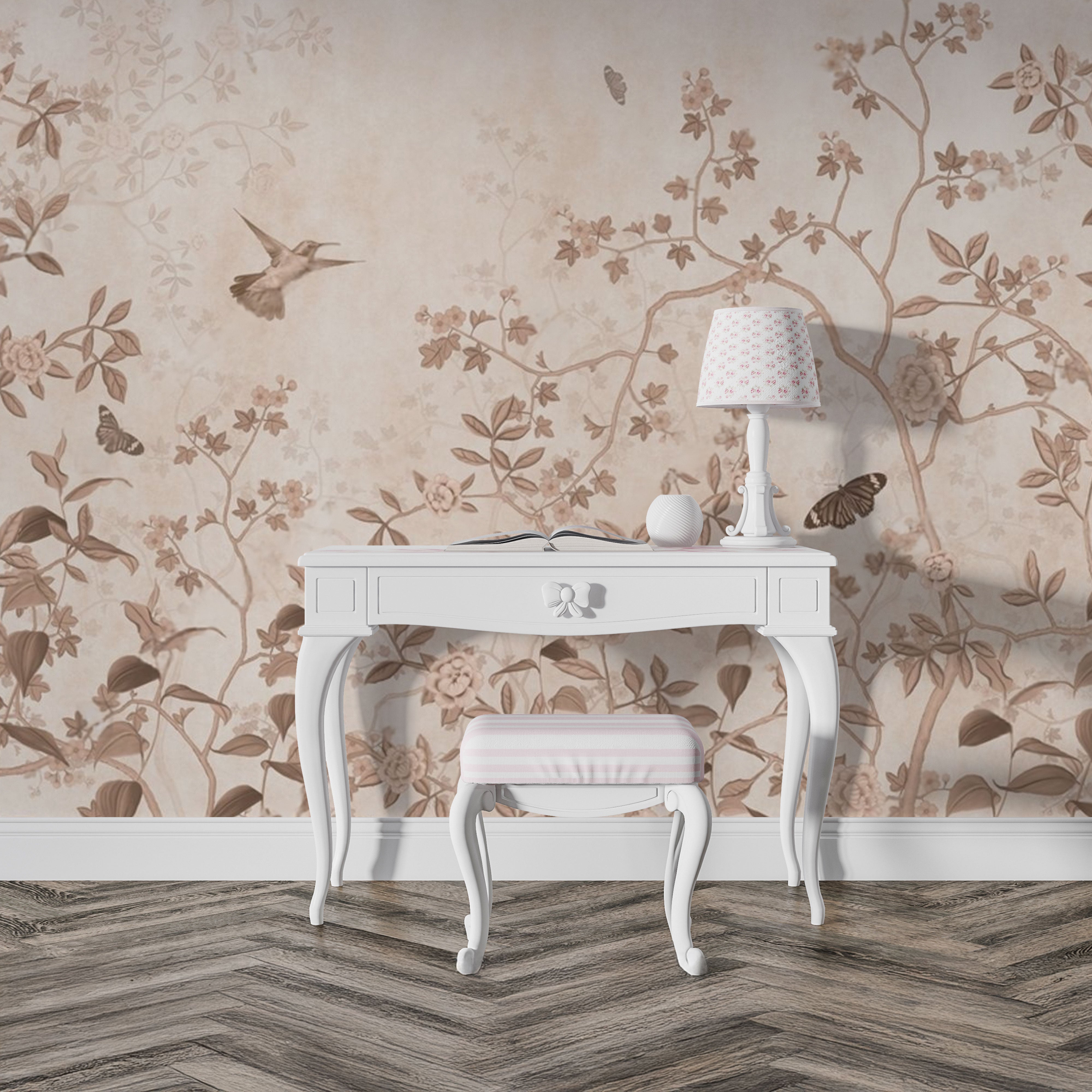 Rustic Bloom – Vintage Garden Wallpaper by Krutik.