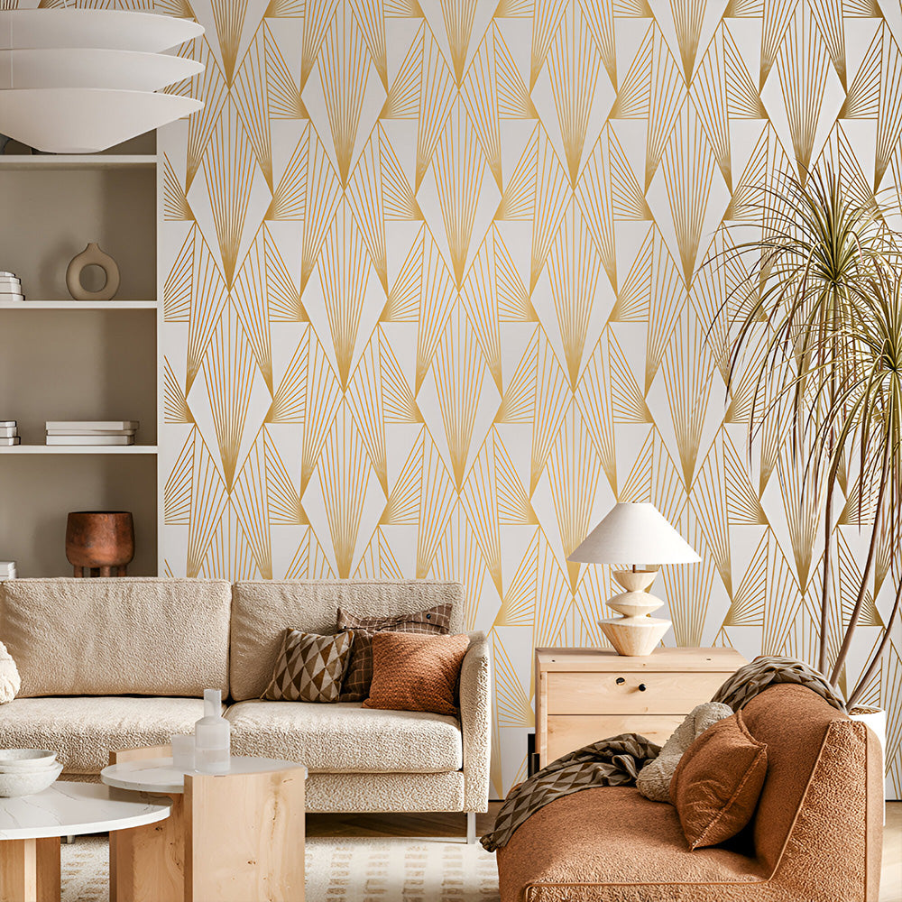 Gold Premium Geometric Wallpaper | Luxury Redefined