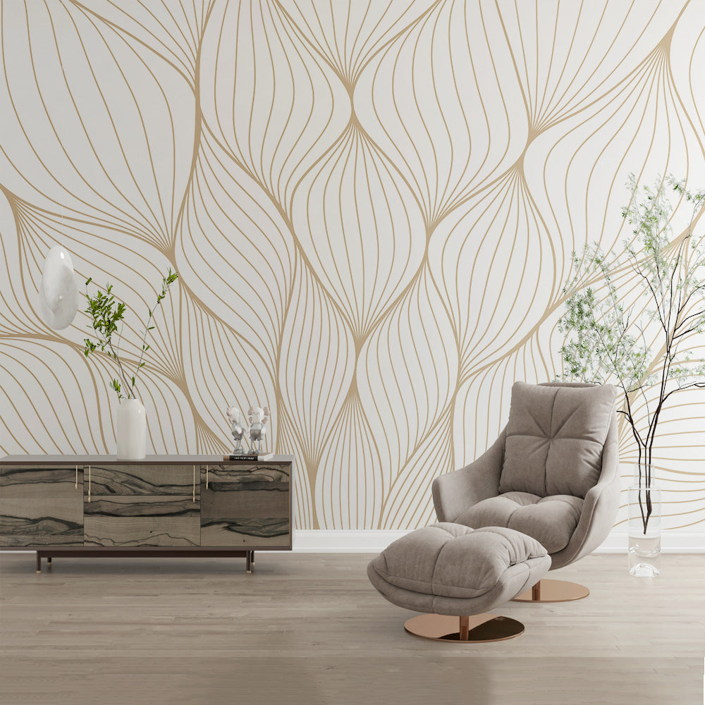 Radiant Petals Drawn Wallpaper.