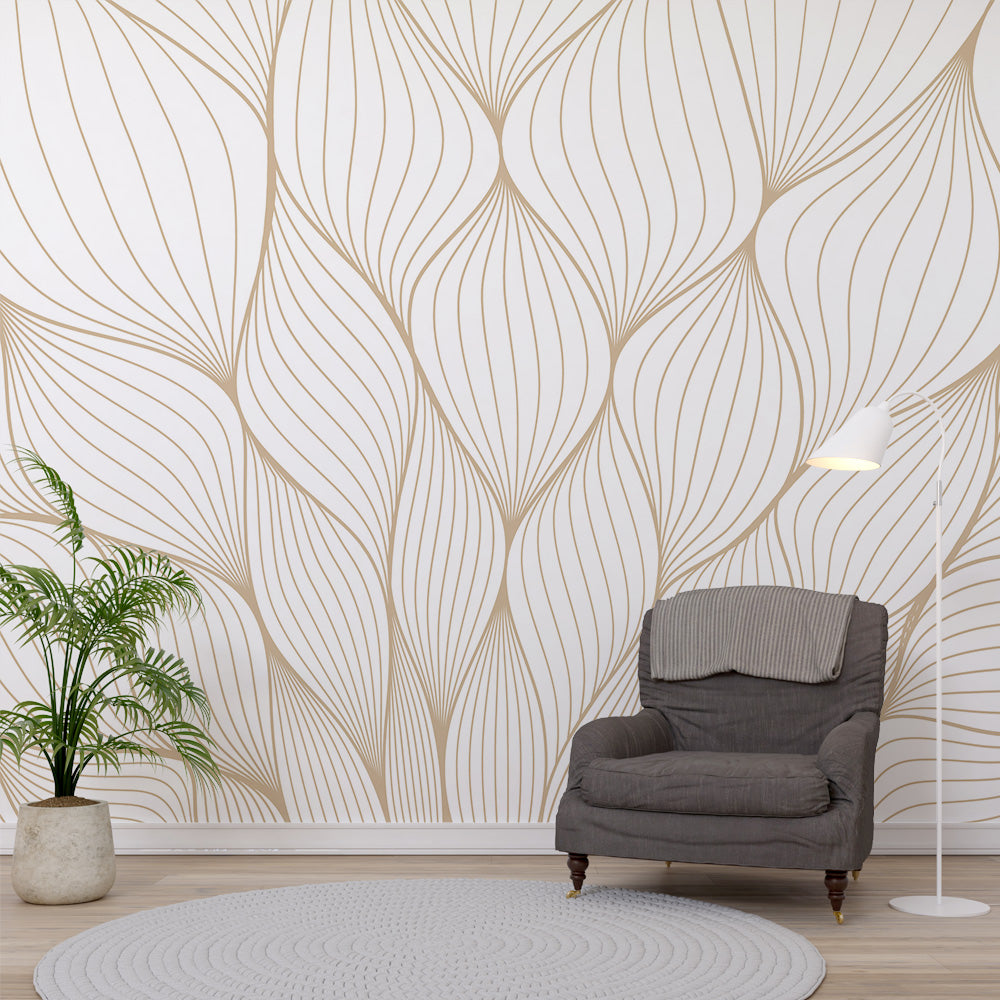Radiant Petals Drawn Wallpaper.