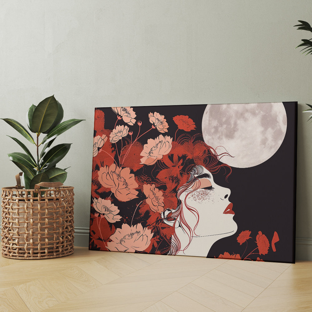 Lunar Bloom – A Feminine Art Painting by Krutik.