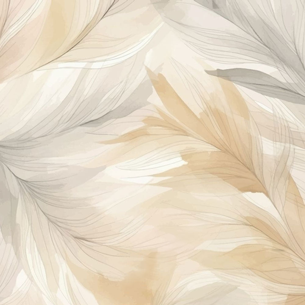 Whispers of Feather – Beige Elegance Wallpaper by Krutik