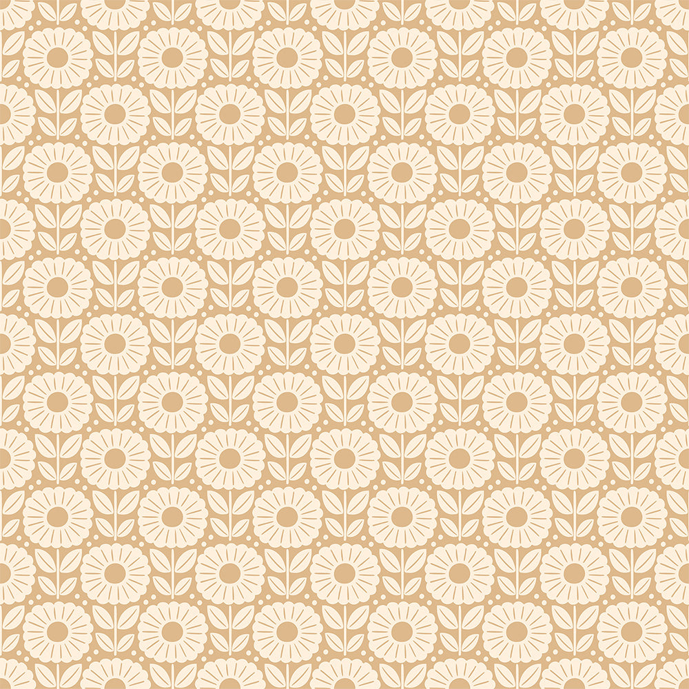 Beige Floral Pattern Wallpaper | Elegant & Serene