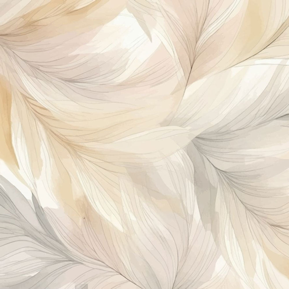 Whispers of Feather – Beige Elegance Wallpaper by Krutik.