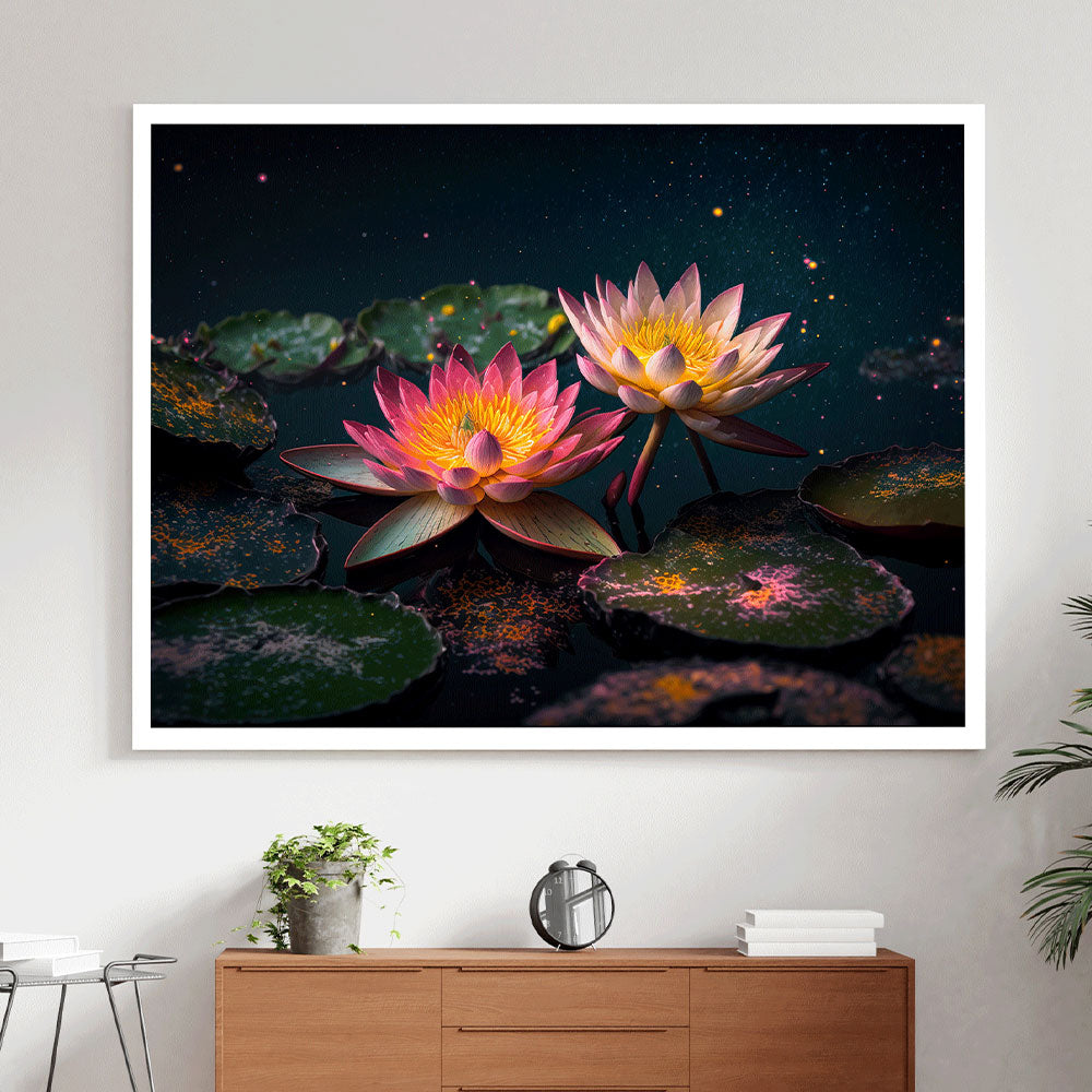 Night bloom: A Lotus Emerging From The Pond.