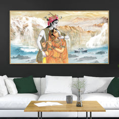 The Immortal Romance: A Depiction of Radha and Krishna's Eternal Love.