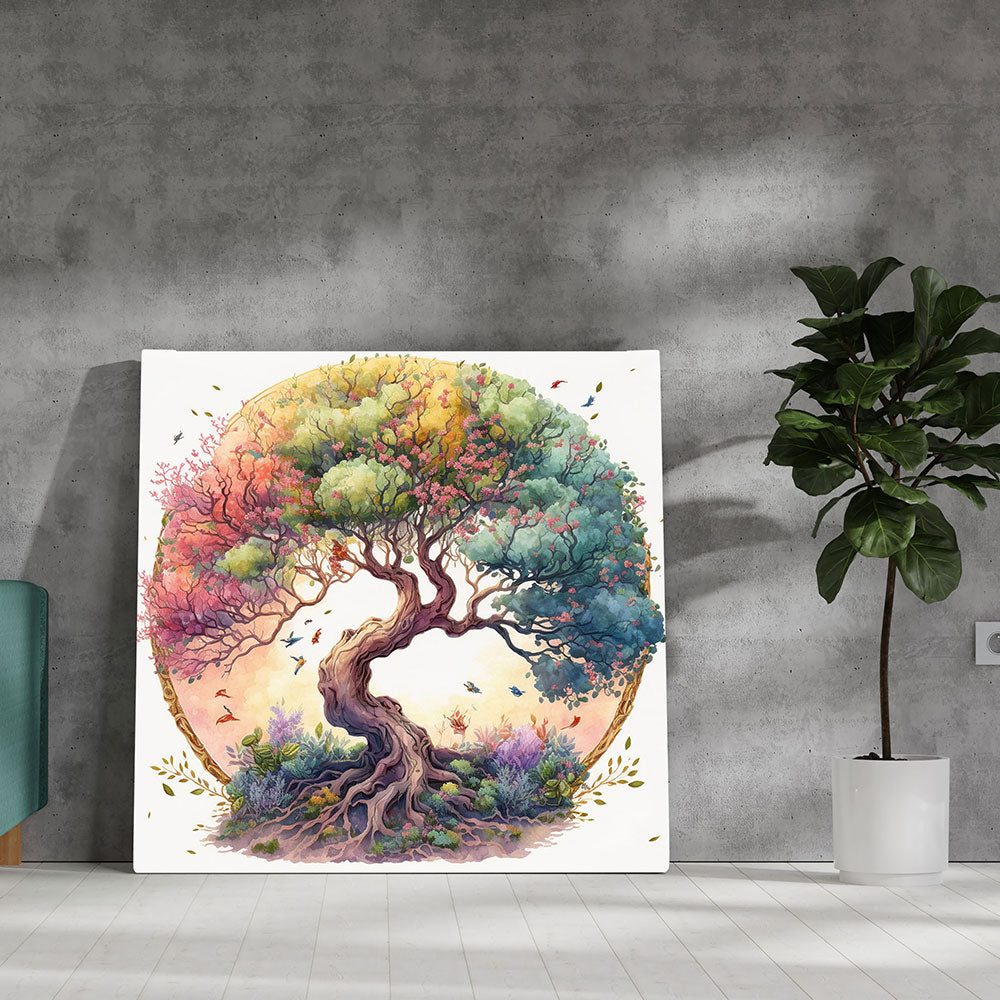 The Beauty of Growth: A Serene Illustration of a Tree's Natural Beauty