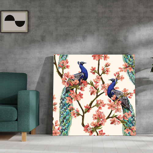 Graceful Grandeur: A Pair of Peacocks in a Majestic Dance of Beauty.