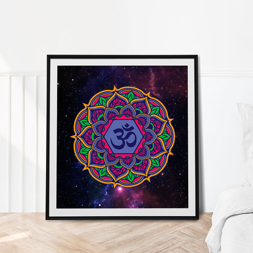 Cosmic Om Mandala Painting.