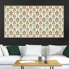 Divine Abundance: A vibrant Pichwai Art Pattern Painting Landscape Mode.