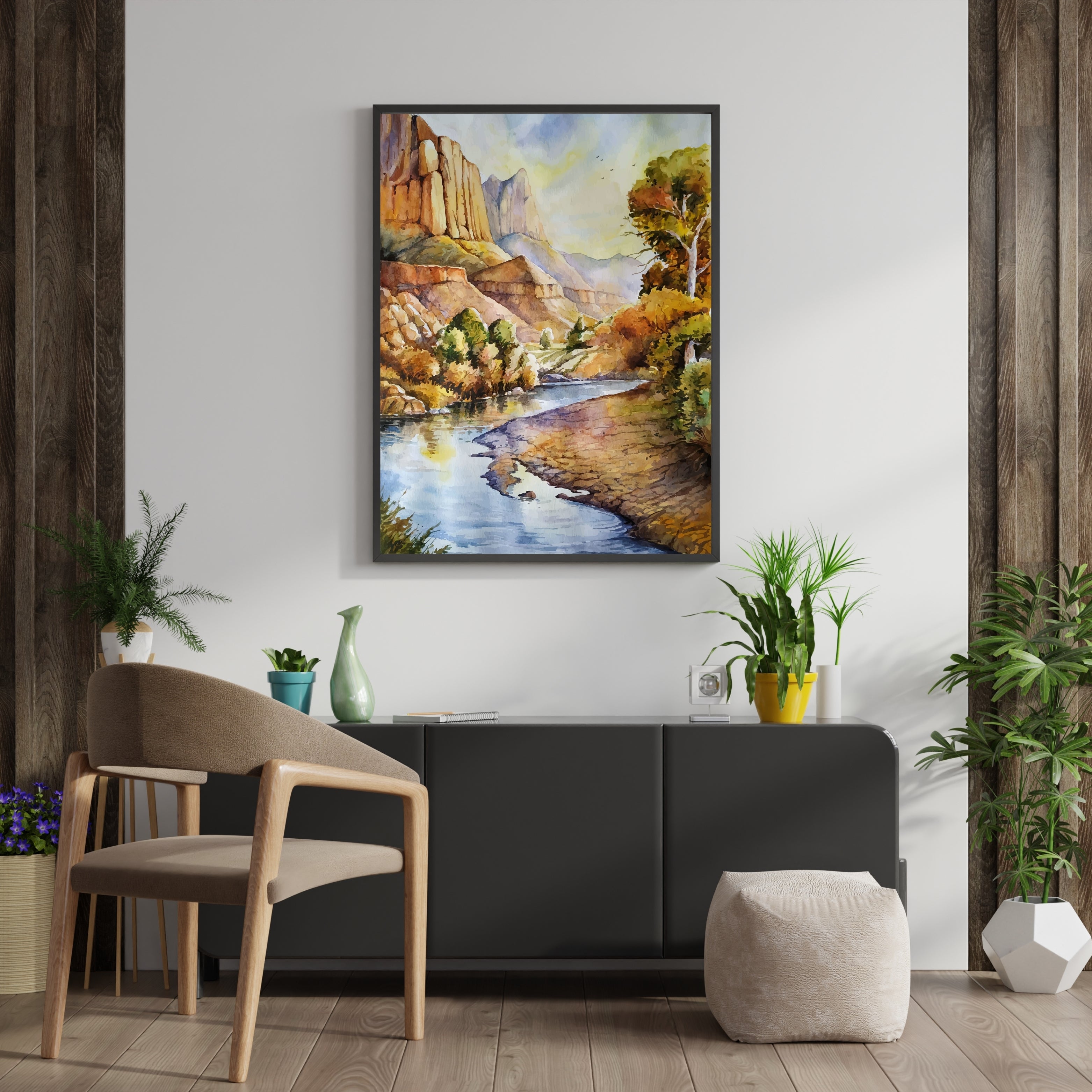 Stone Valley Stream Krutik Canvas Painting.