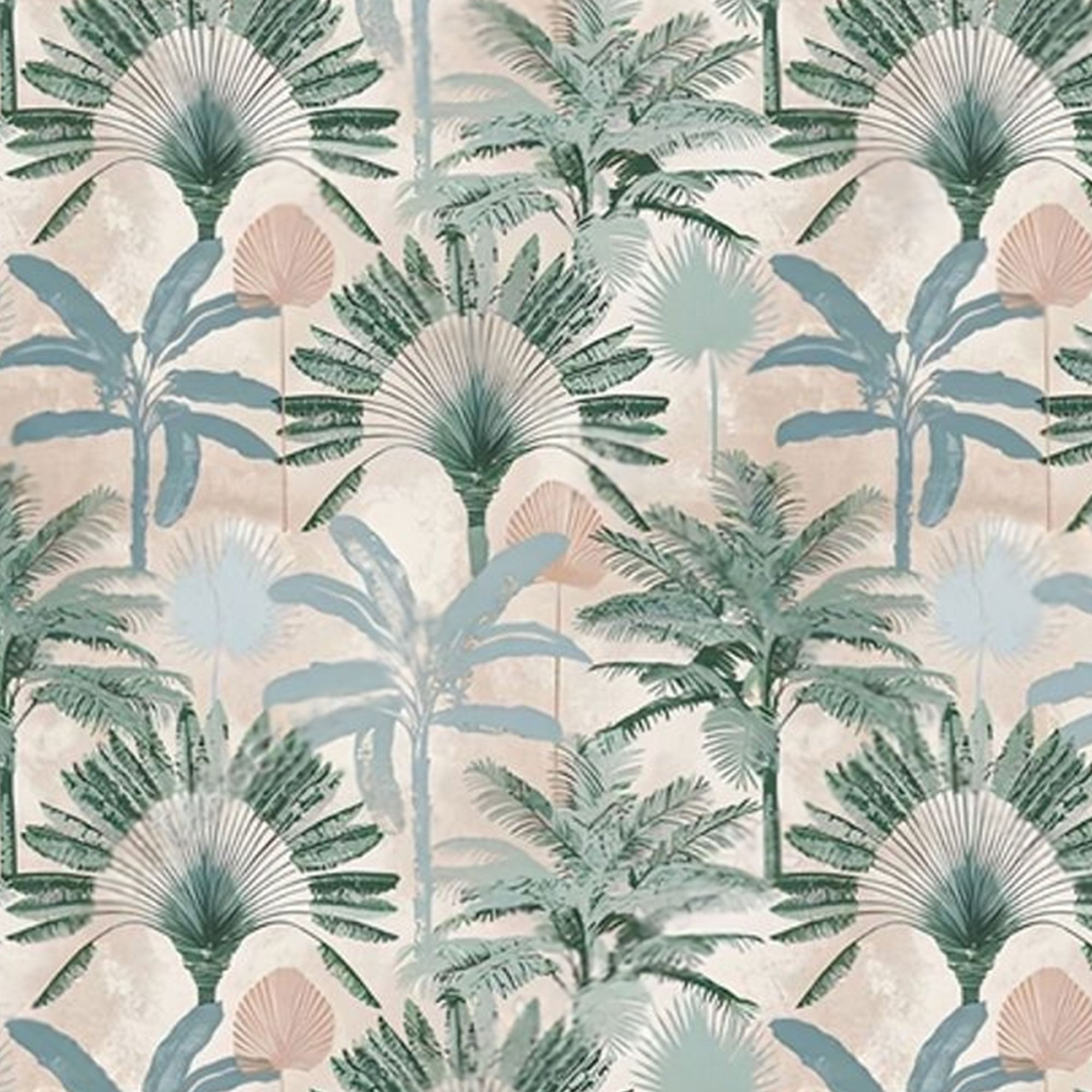 Tropical Mirage – Palm Grove Wallpaper by Krutik.