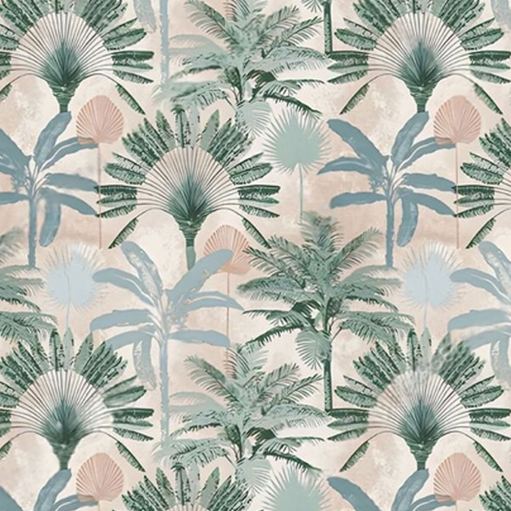 Tropical Mirage – Palm Grove Wallpaper by Krutik.