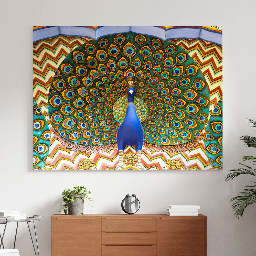 The Peacock's Dance : A Mesmerizing Painting of Nature's Dance.
