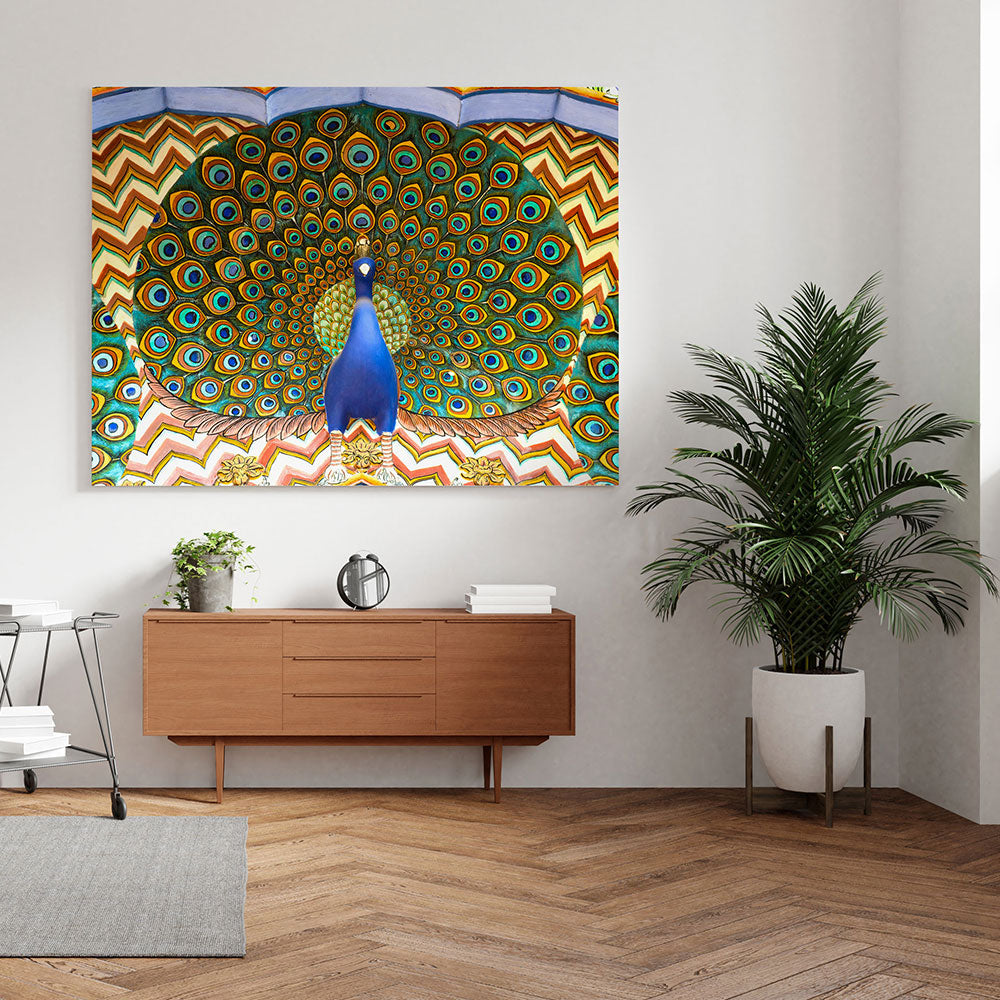 The Peacock's Dance : A Mesmerizing Painting of Nature's Dance.