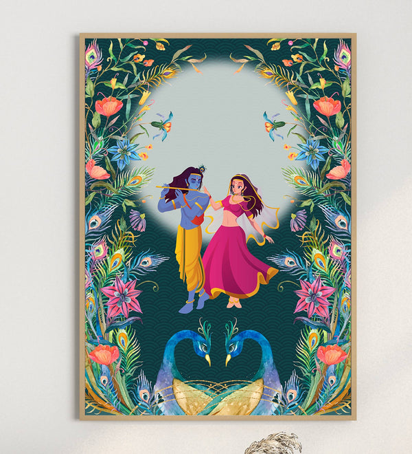 Manifest Love & Harmony With Radha Krishna Divine Painting.