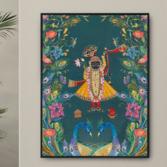 Radiant Devotion: Pichwai Shree Nath Ji's Aura Illuminates the Canvas.