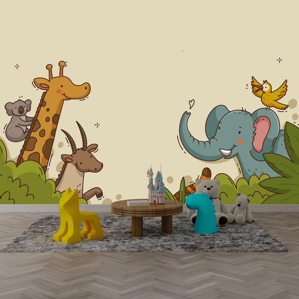 Wildlife Celebration – Jungle Animal Friends Wallpaper for Kids