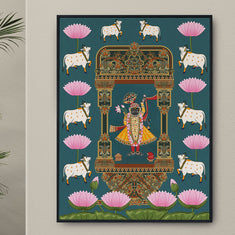 Divine Adoration: Pichwai Shree Nath Ji in His Glory.