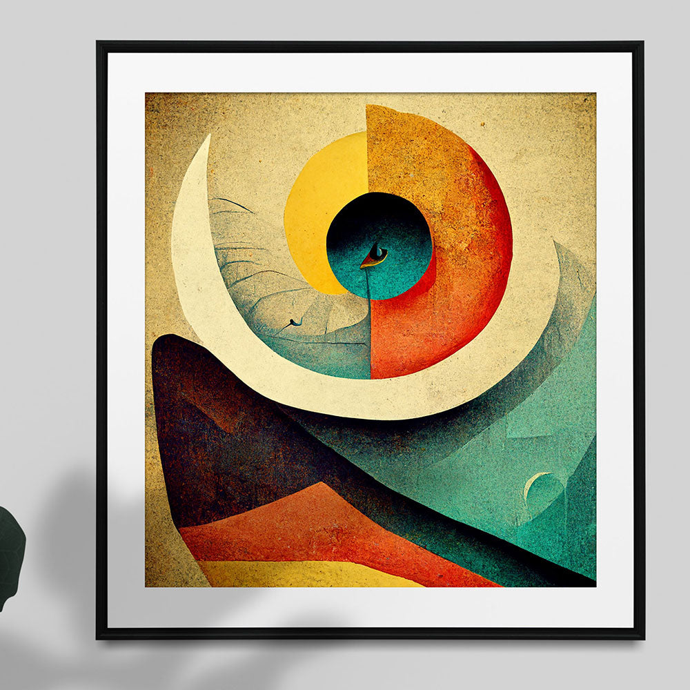 Abstract Fusion: Where Colors Collide Square Painting.