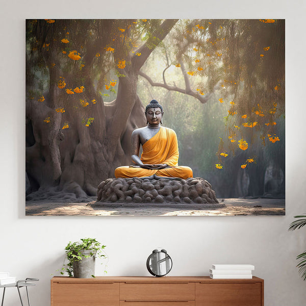 Radiant peace: The serene presence of the Buddha.