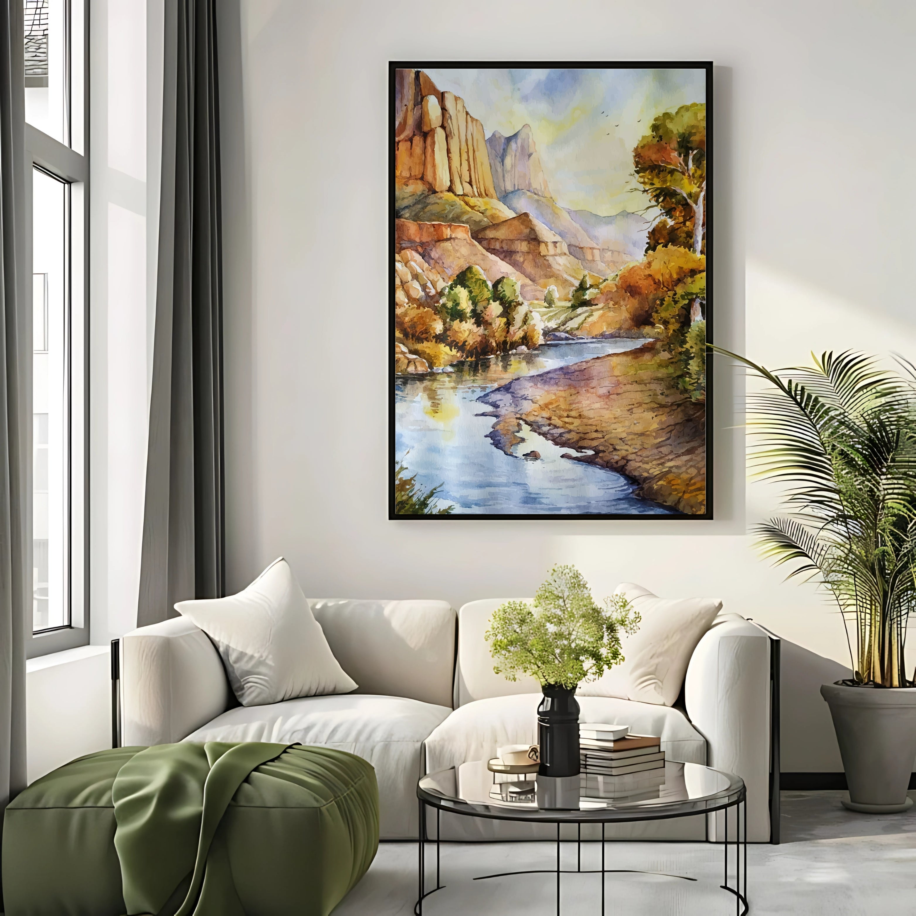 Stone Valley Stream Krutik Canvas Painting.
