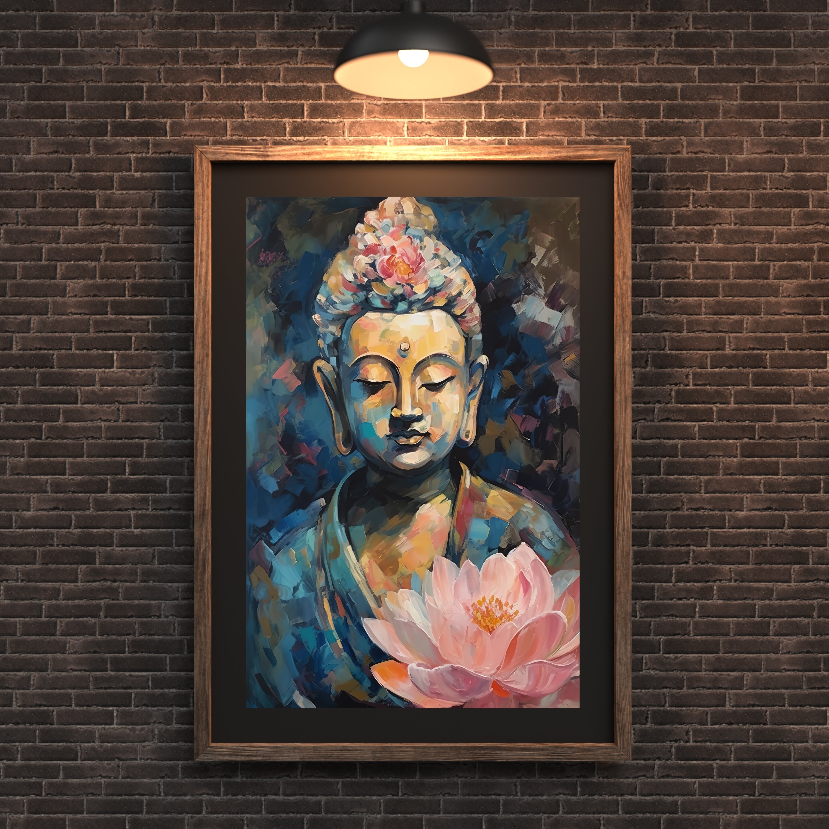 Buddha’s Radiance Krutik Canvas Painting
