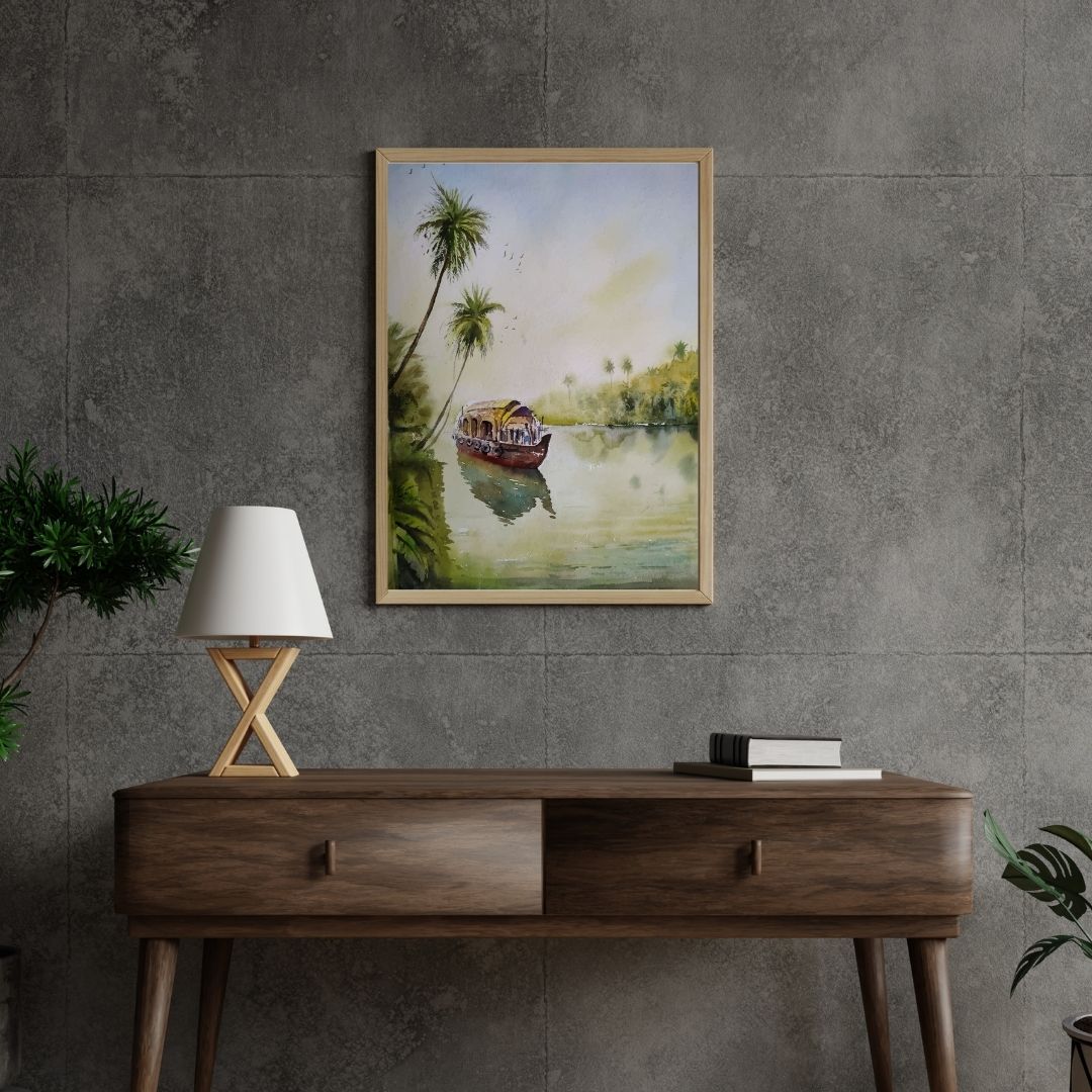 Sunny Lake Escape Krutik Canvas Painting.