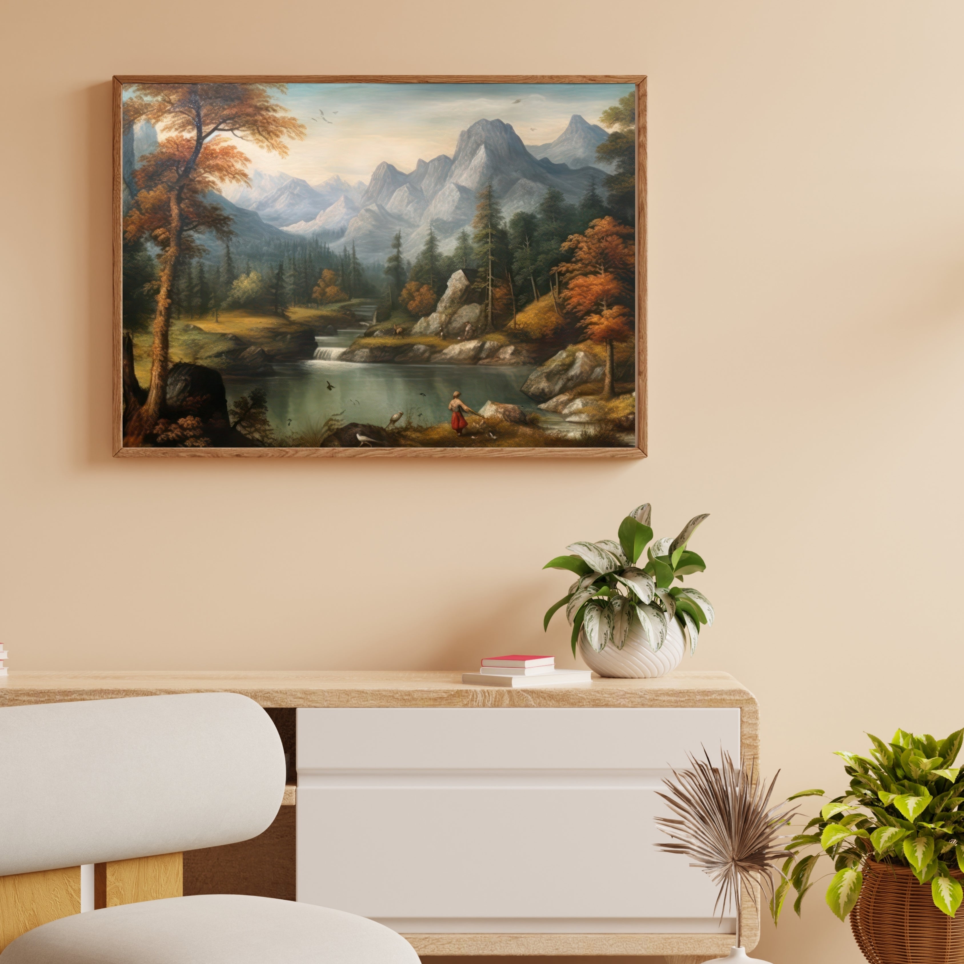 Classic Landscape Canvas Painting.