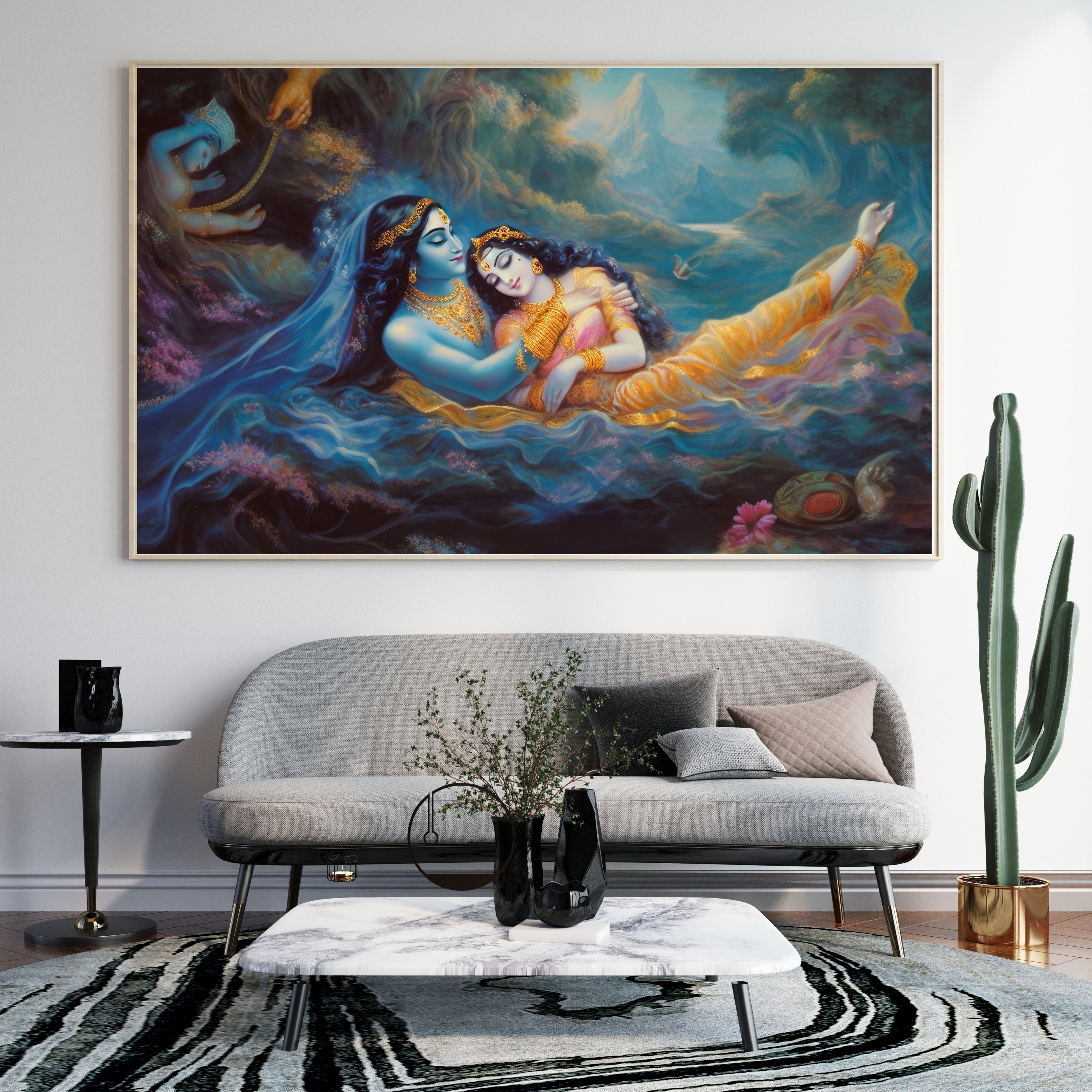 krishna’s love and devotion Krutik Canvas Painting.
