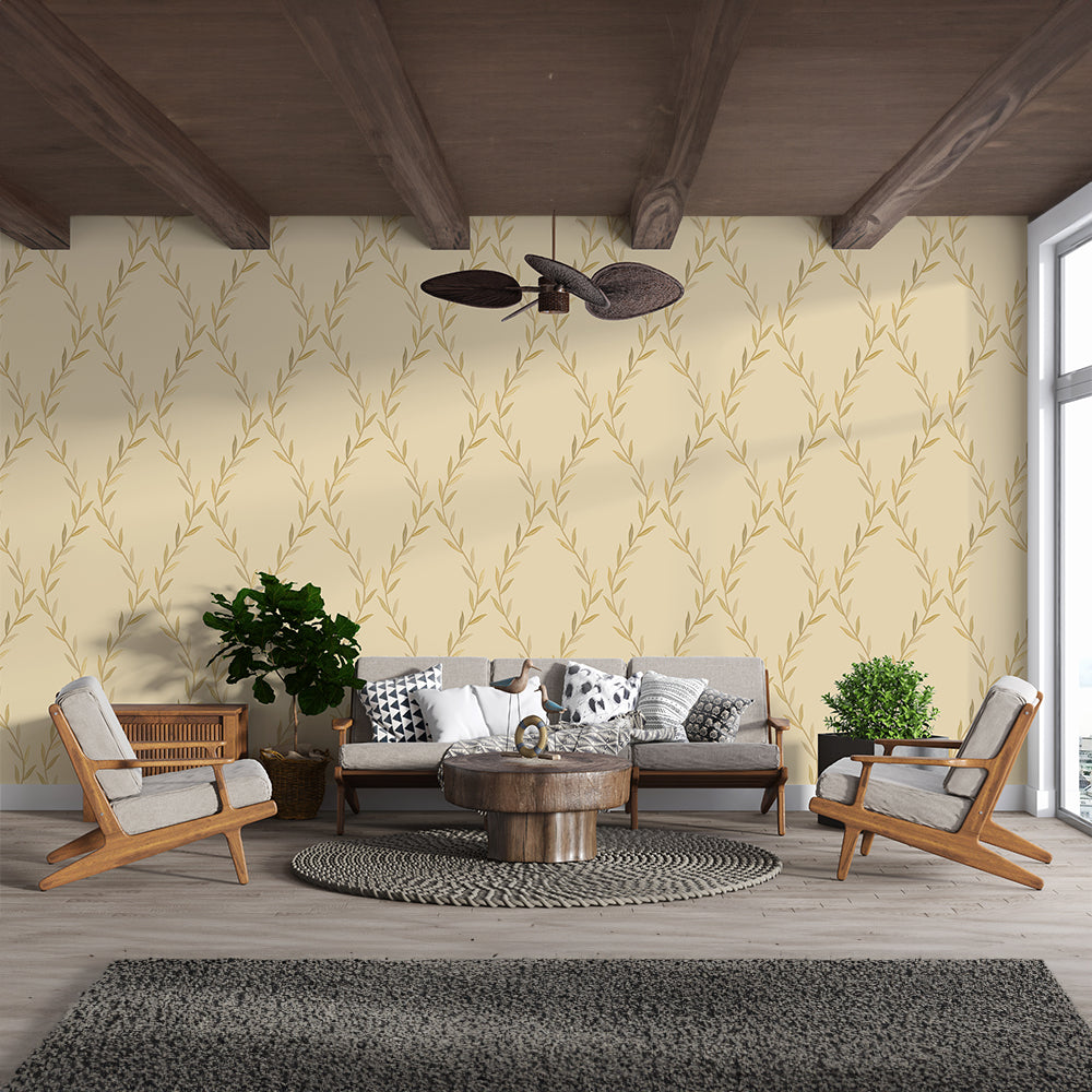 Timeless Elegance Beige Vintage Wallpaper.