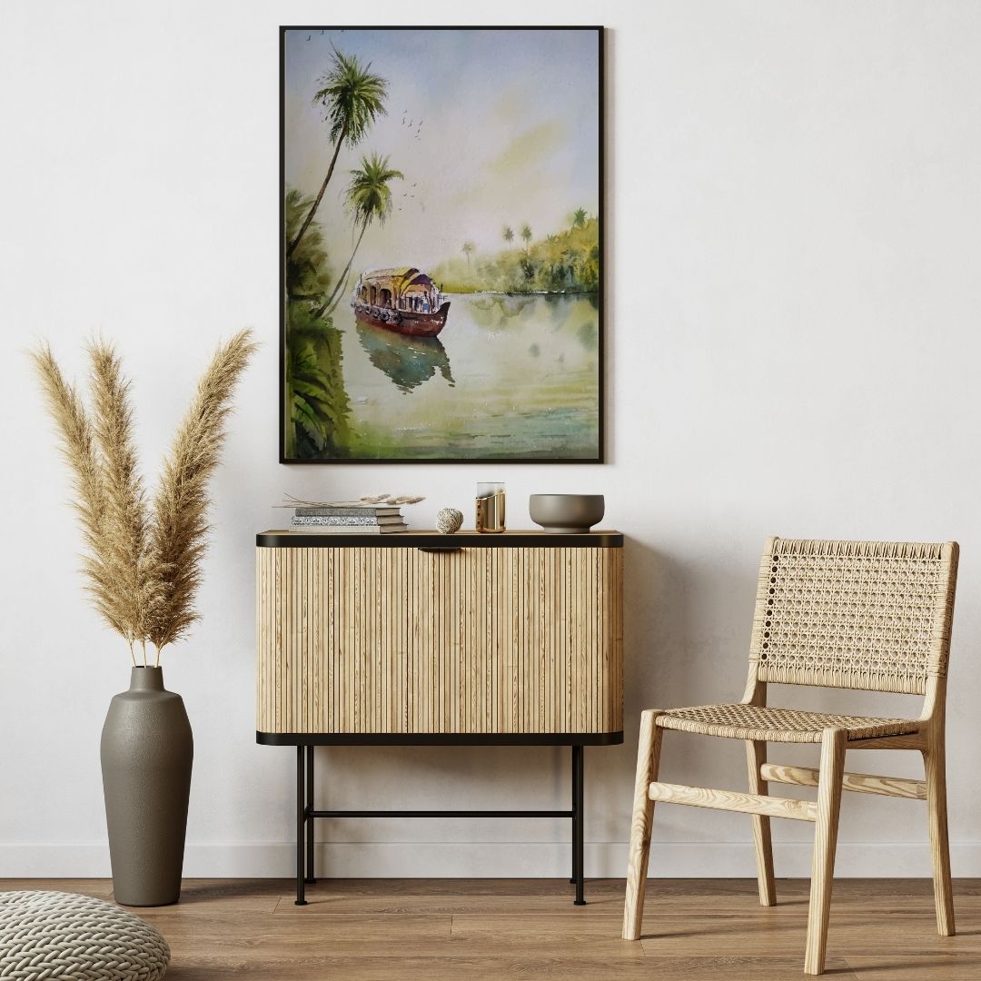 Sunny Lake Escape Krutik Canvas Painting.