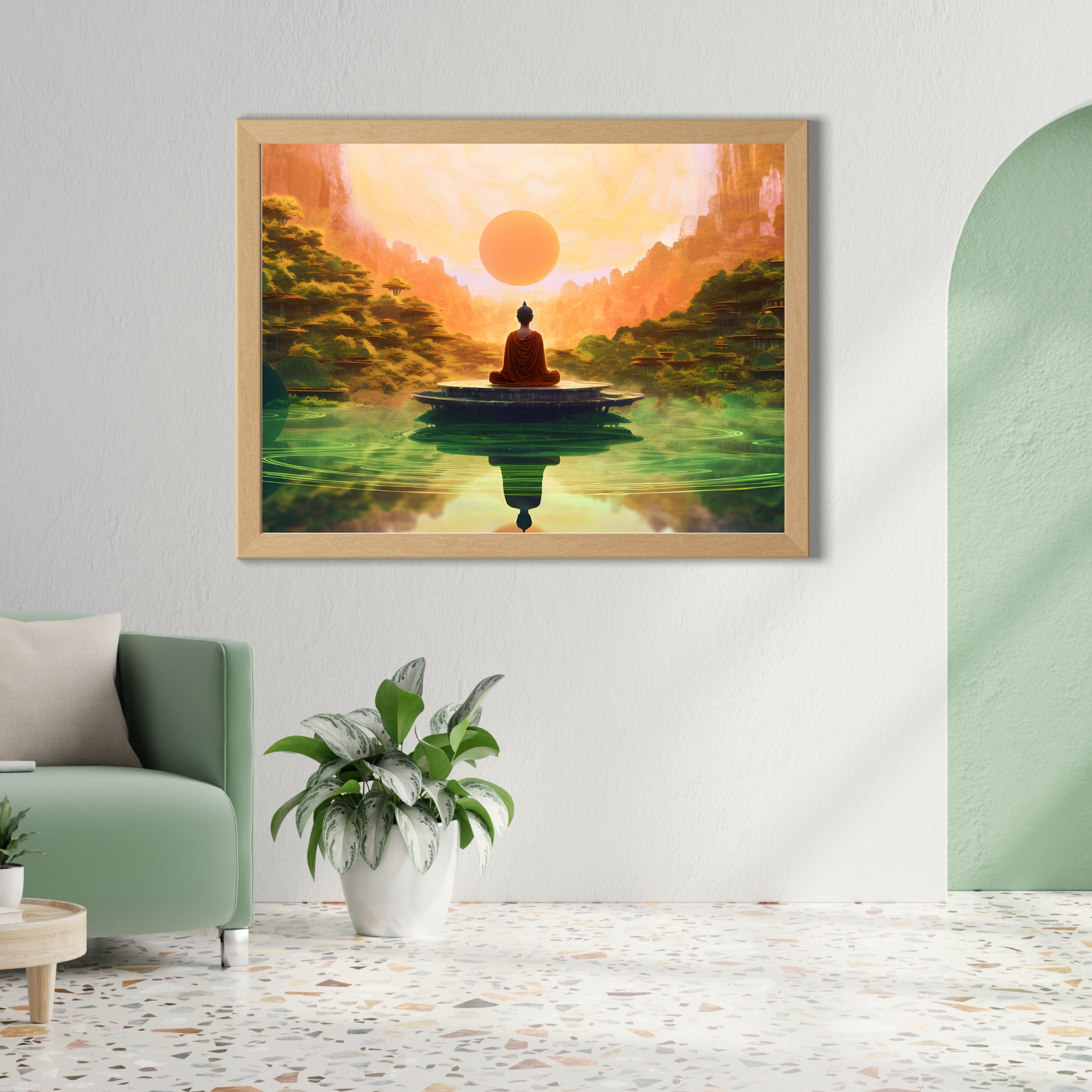 Buddha’s Serenity Buddha Krutik Canvas Painting