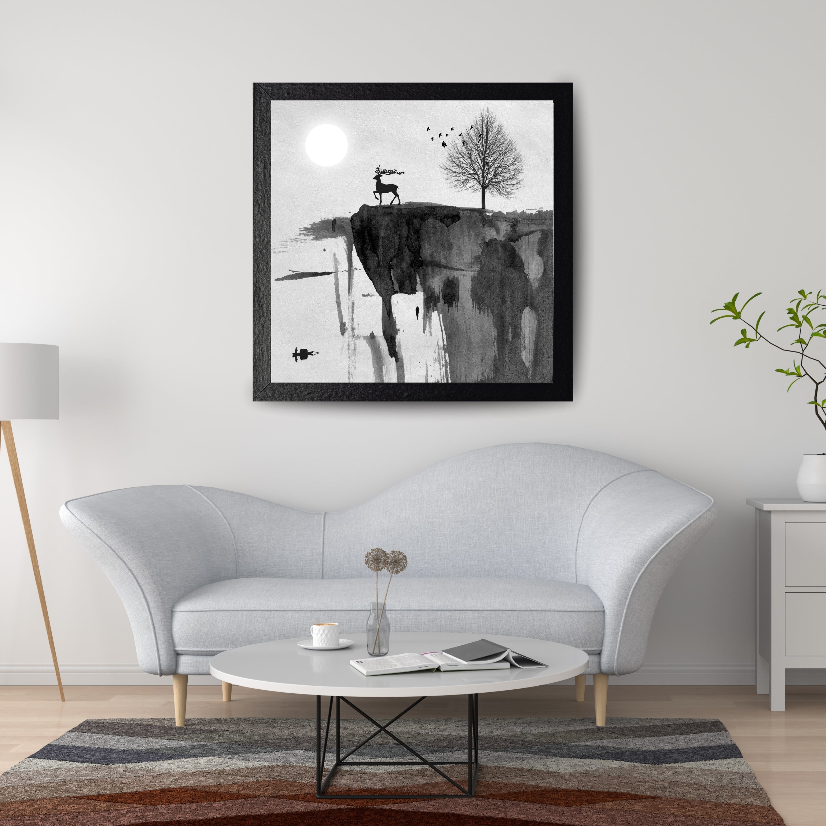 Deer Solitary Krutik Canvas Painting