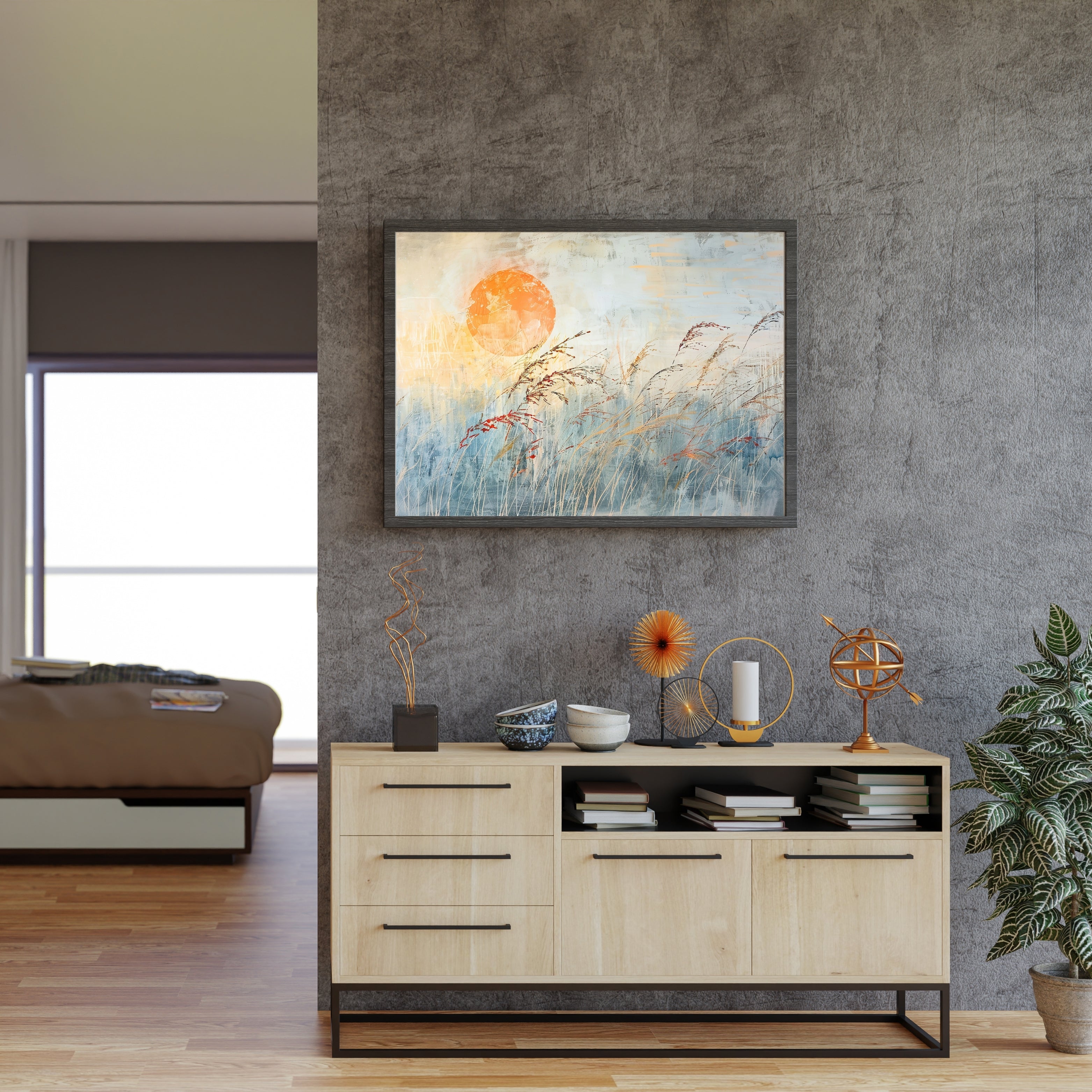 Sunset Glow Krutik Canvas Painting.