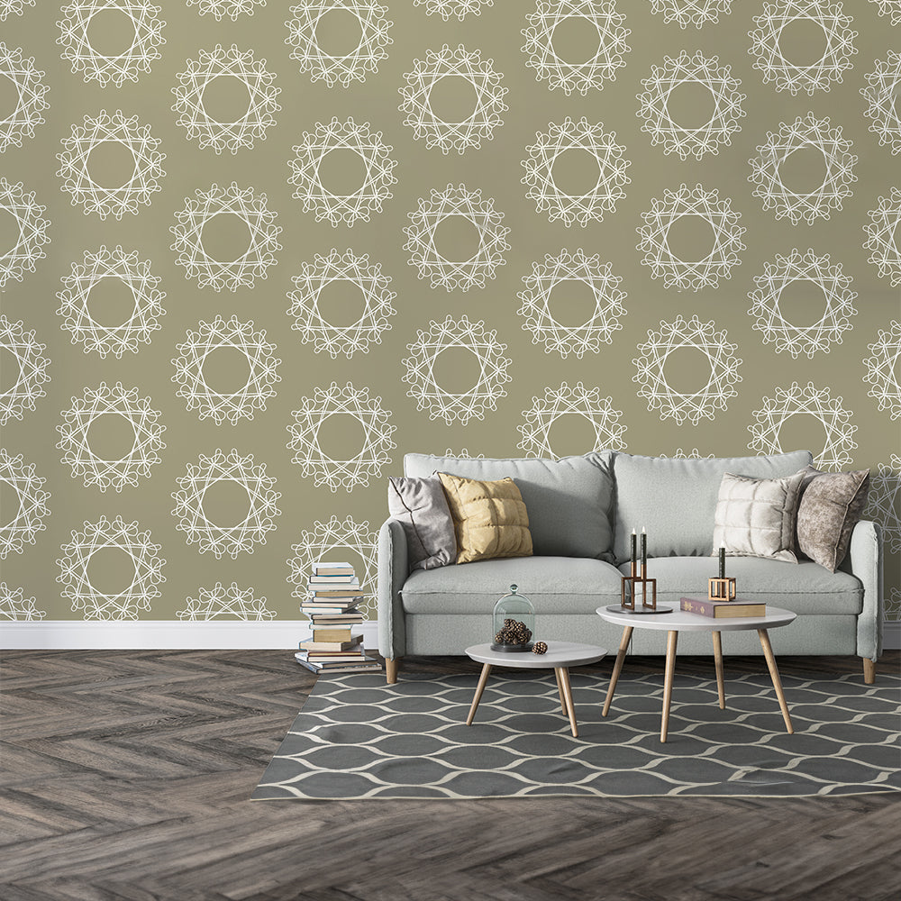 Green Geometric Shape Pattern Wallpaper.