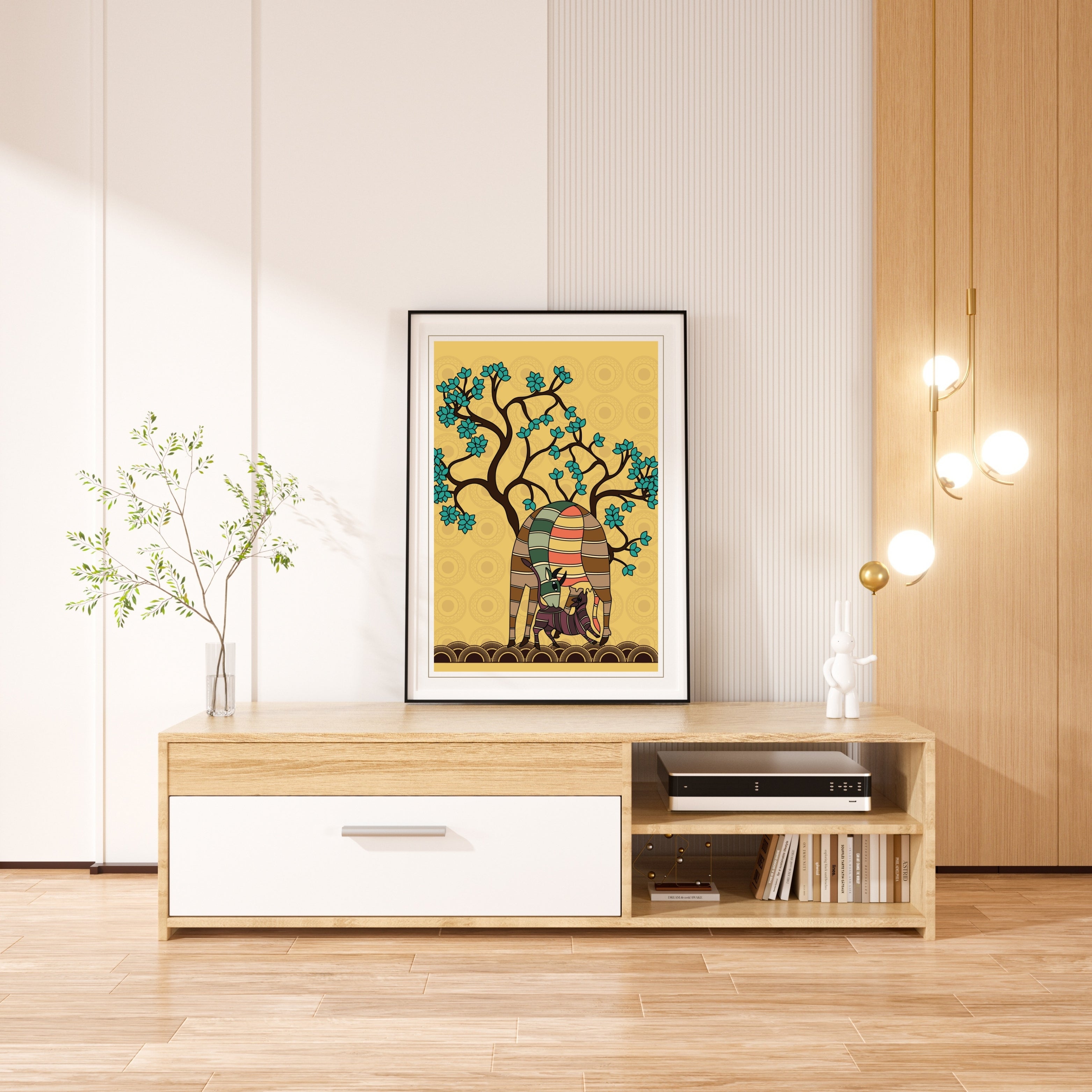 Mother’s Love Abstract Krutik Canvas Painting.