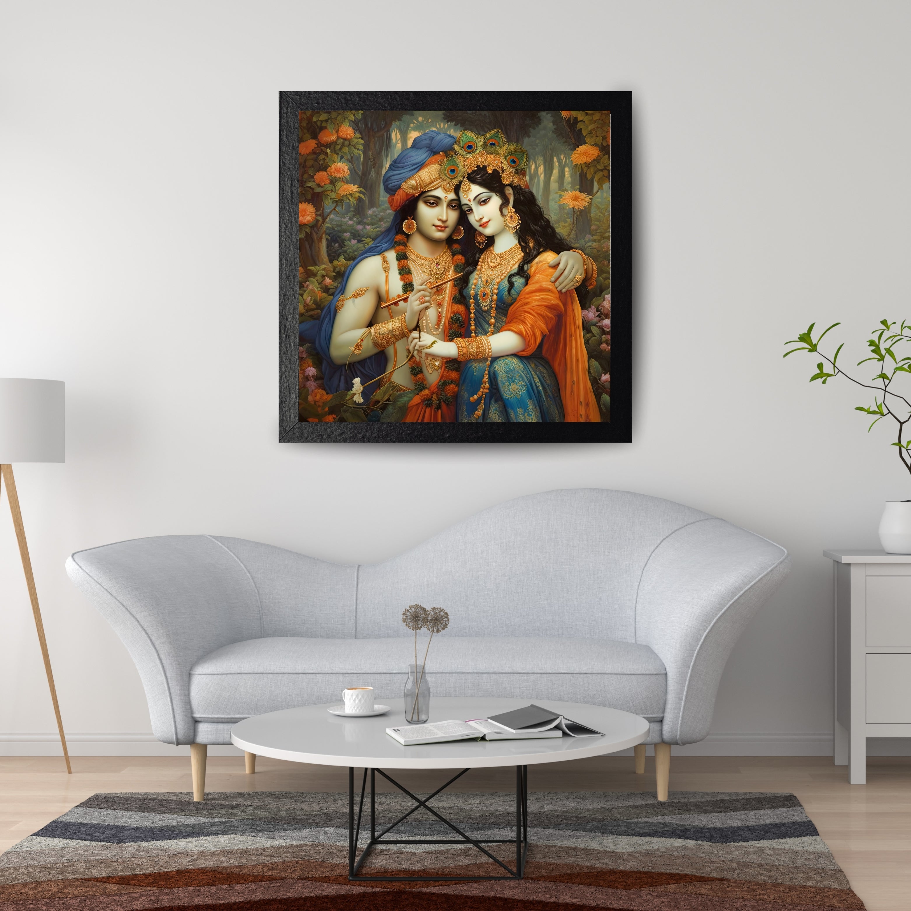 Radha Krishna in the Forest  Krutik Canvas Painting.