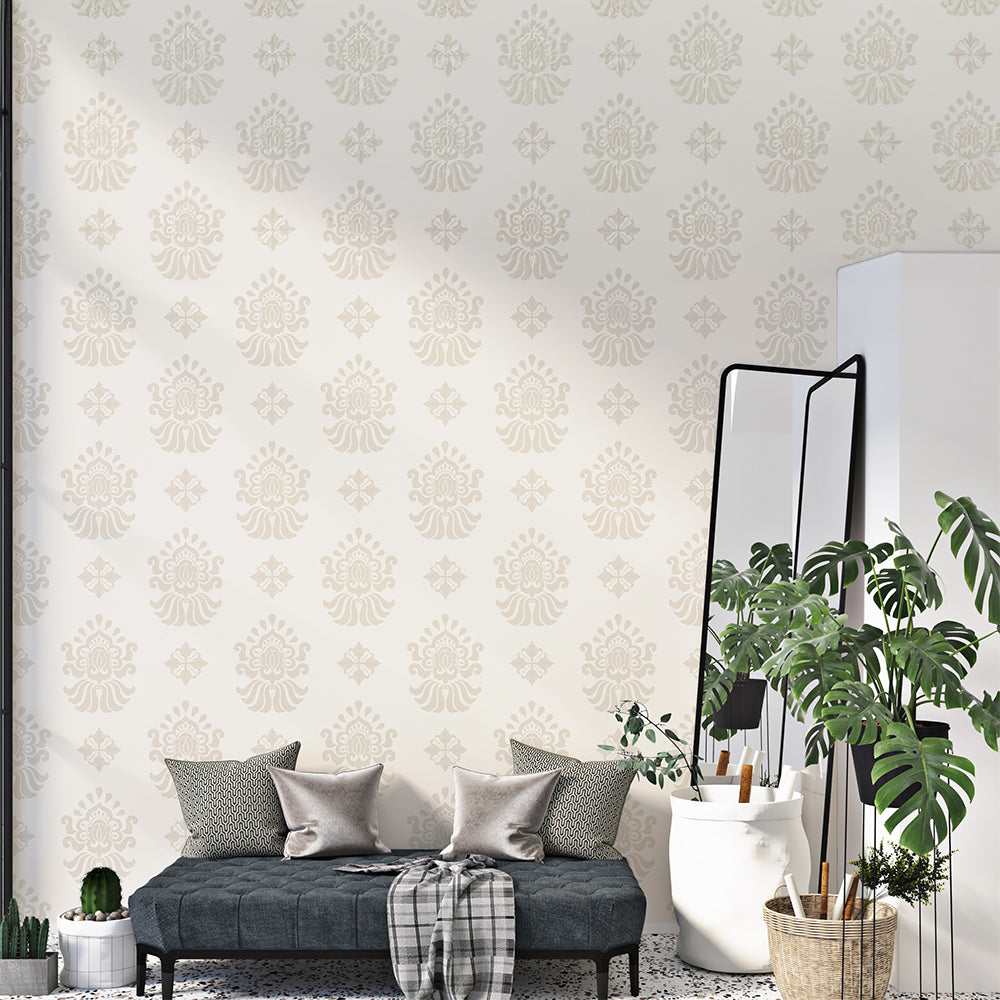 Timeless Elegance: Beige Seamless Pattern Wallpaper