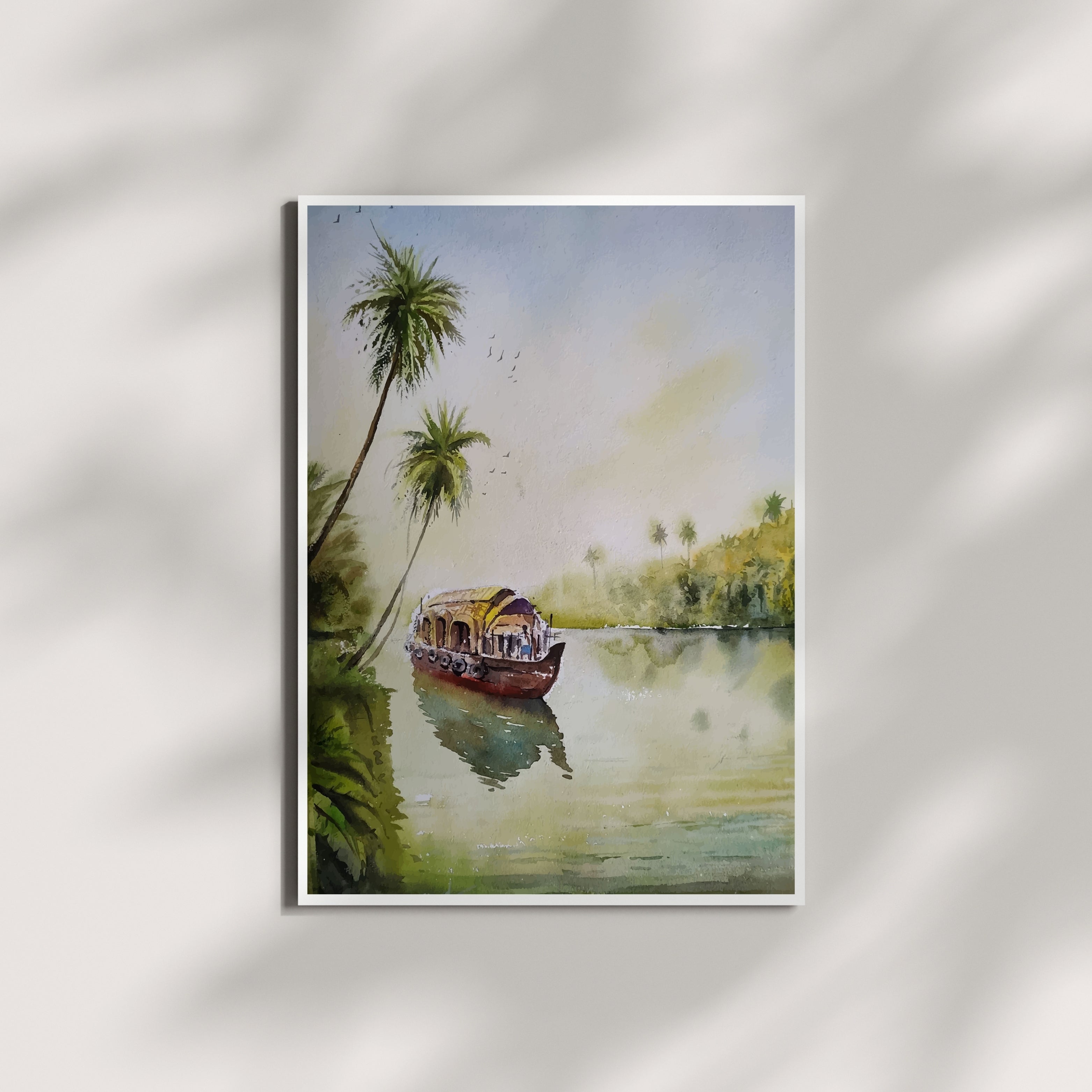 Sunny Lake Escape Krutik Canvas Painting.