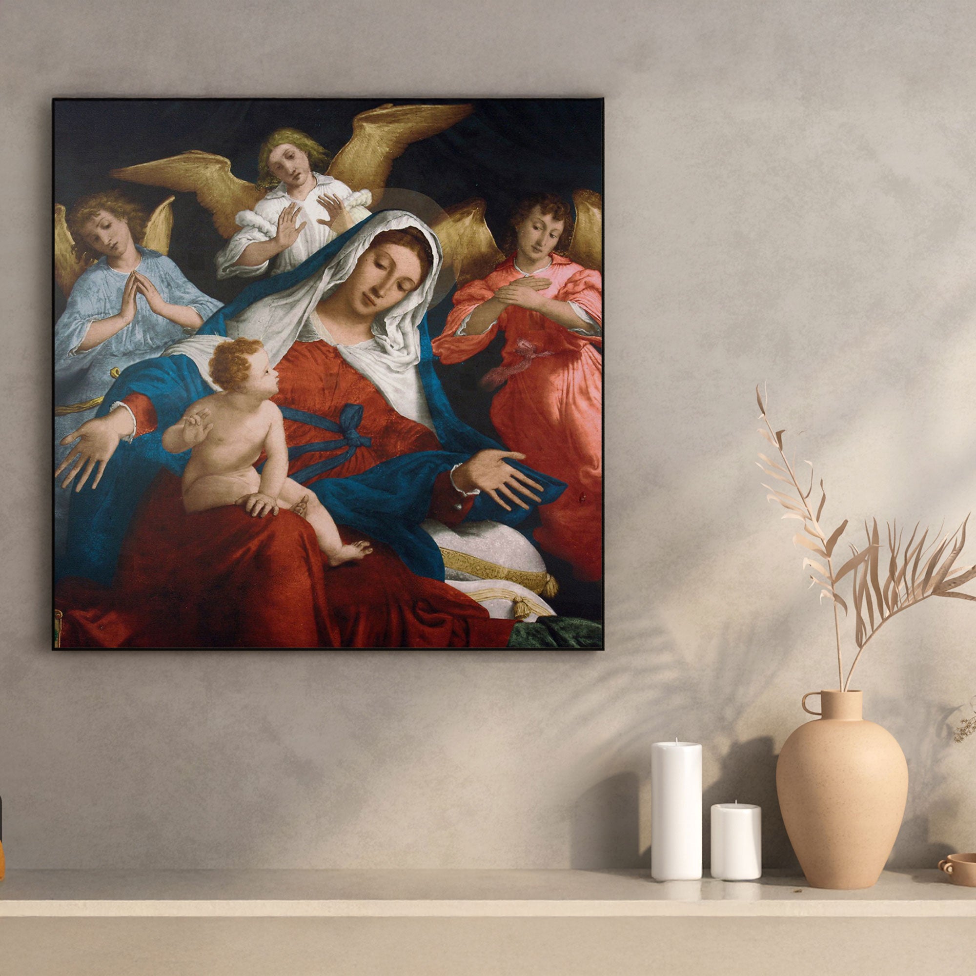 The Madonna and Child with Angels: A Vision of Divine Tenderness