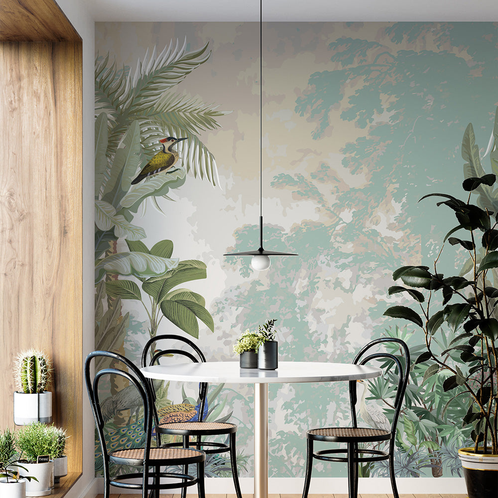 Timeless Tropical Retreat Krutik Wallpaper.