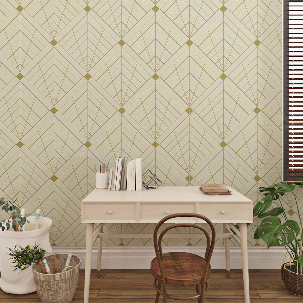 Gradient Gold Line Wallpaper | Sophisticated Elegance.