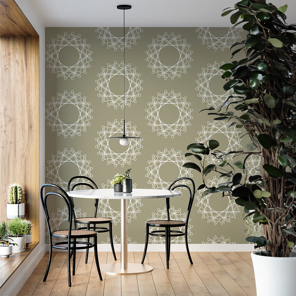 Green Geometric Shape Pattern Wallpaper.