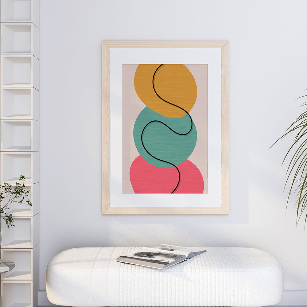Set of 2 Colorful Abstract Wall Painting.